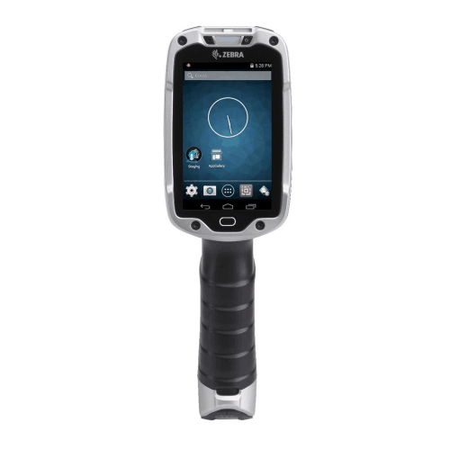 A handheld device with a hand held scanner.